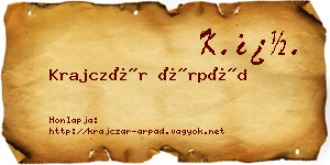 Krajczár Árpád névjegykártya